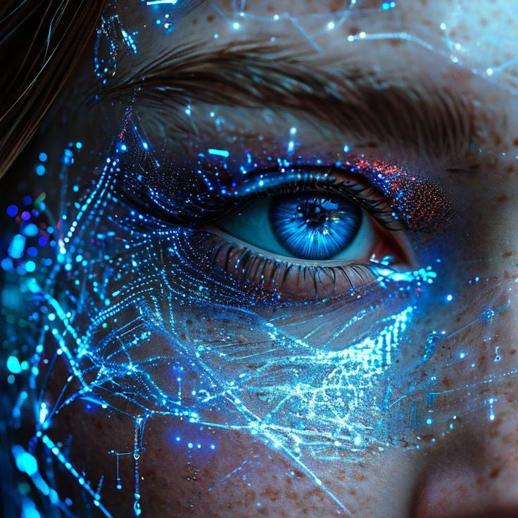 Picture of a woman with blue eyes and freckles with red hair